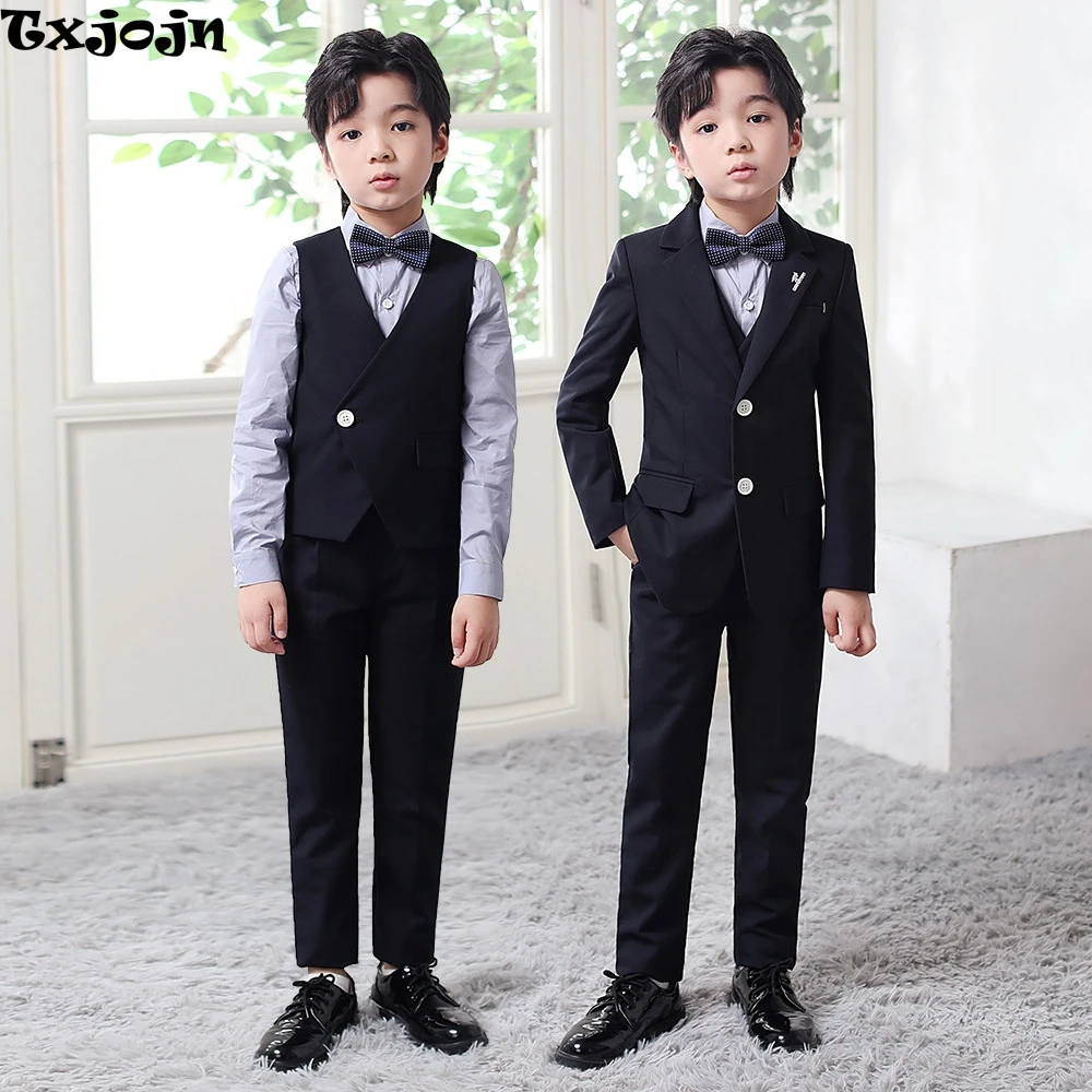 

Txjojn Fast Ship Regular Fit Kids Suit Set Two Button Tuxedo Sets Hot Sale Boys Suit For Wedding Party Guest Stage Performance