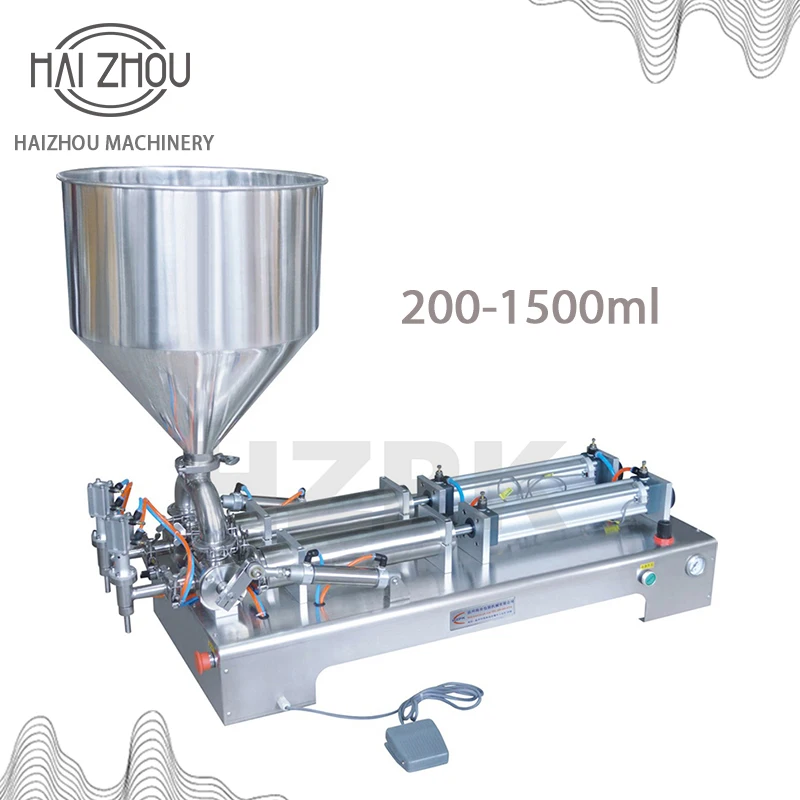 

HAIZHOU Stainless Steel Semi-Automatic Double Head Paste Filling Machine Jam Filling G2WGD1500