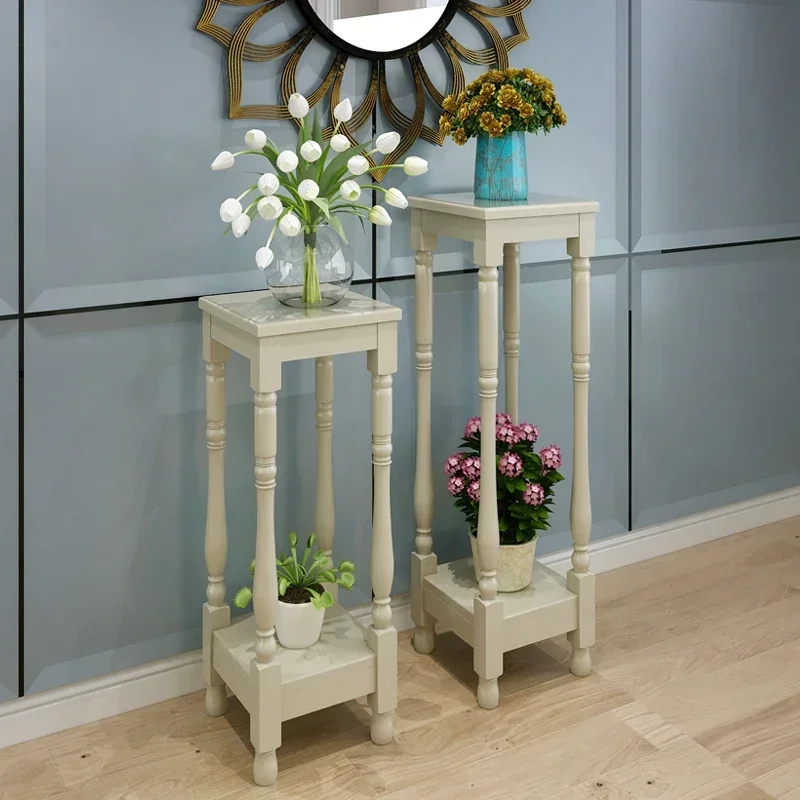 Suporte De Flor De Madeira Sólida Simples, Plantas Rack, Multi-camada Prateleira Varanda, Europeu Aquário, Suporte De Planta Decorativa, Moderno