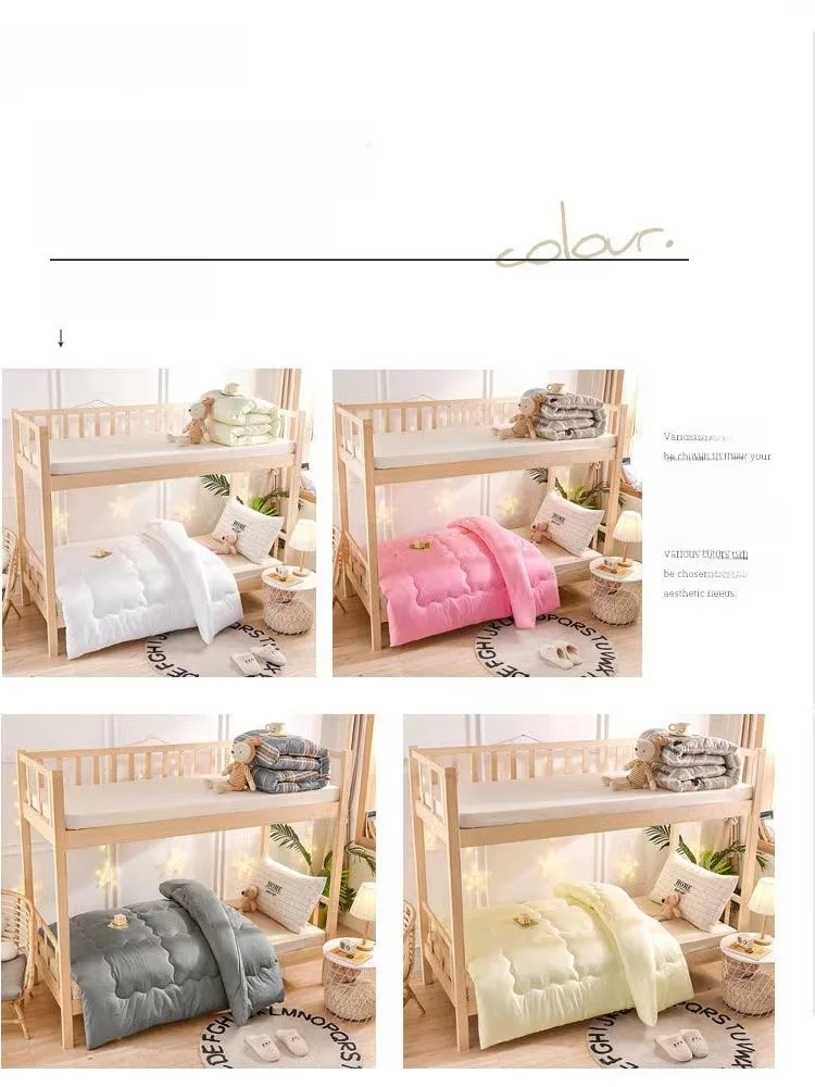 

Student Dormi Winter Thiened Warm Cotton Quilt Summer Air Conditioner Silk Fiber Filling Durable Home Textile Quilt