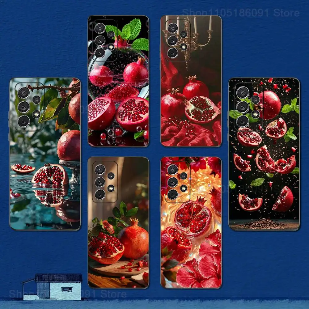 

Pink Art Pomegranate Fruit Phone Case For Samsung S9,S10,S20,S10,S21,S25,S24,S23,Ultra,FE,Plus,Lite,Soft Silicone Black Cover