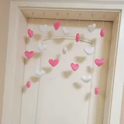 Girls' Pink Heart Shaped Curtain Living Room Decor Tassel Curtain Divider String Girl Room Partiton Sweet Beaded Window Valance