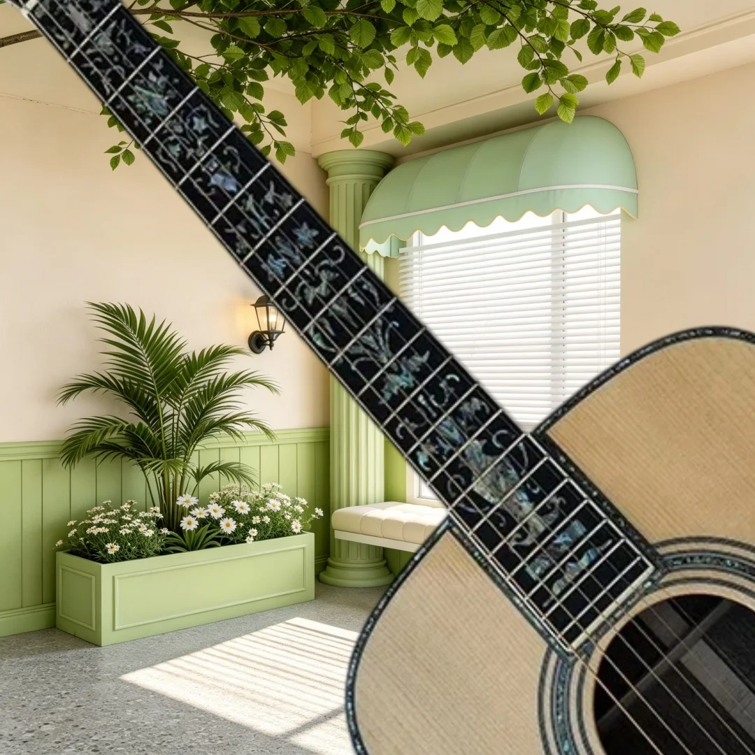All Solid Acoustic Guitar Solid Spruce Top D45 Rosewood Back Sides Ebony Fretboard Floral Abalone Inlay Fingerstyle Player Hot