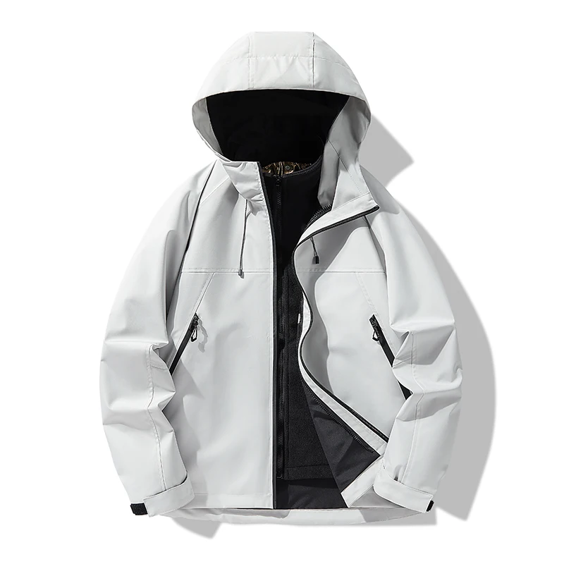 

coat autumn and winter three-in-one waterproof mountaineering andjacket with thickened windbreaker men's women's Fishing suit