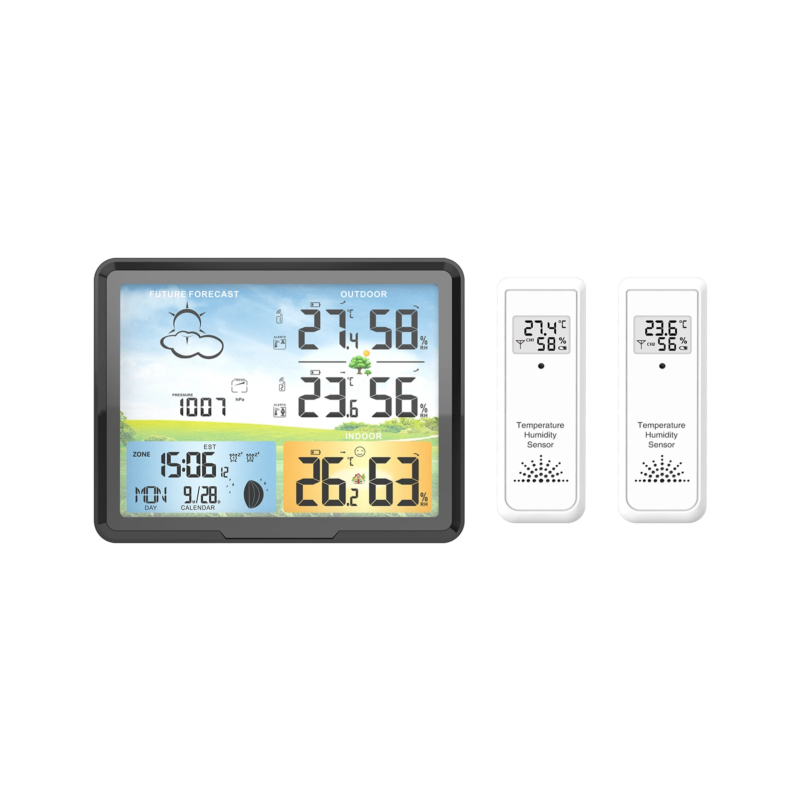 PT20B Wireless Indoor Outdoor Thermometer Hygrometer Weather Station With Buzzer Alarm Phase Of The Moon