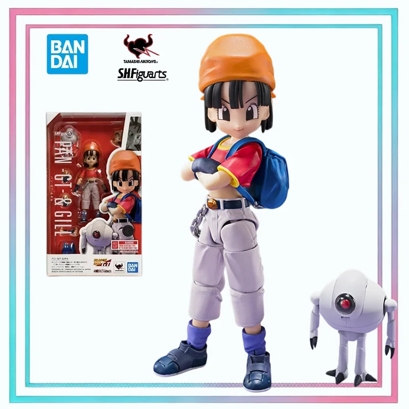 

Bandai Original SHF Dragon Ball GT Pan & Giru Radar Robotd Anime Action Figure Articulated Model Collectible Toy Gift for Boys