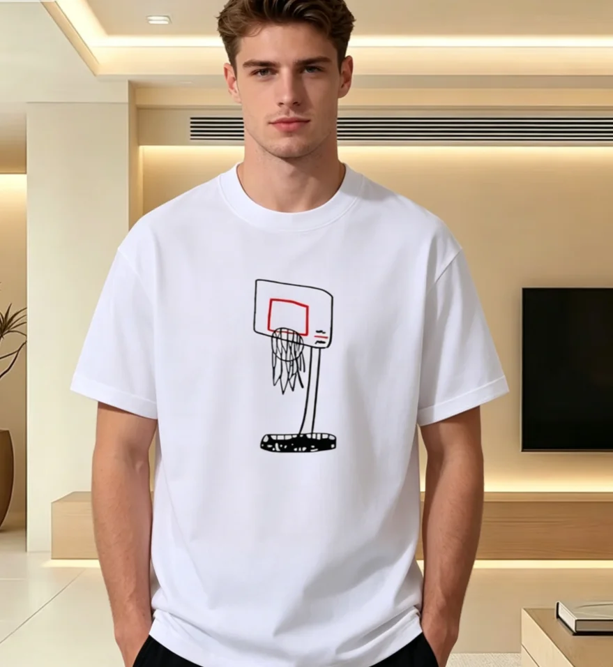 Comfortable and Trendy Basketball Hoop Graphic Crew Neck T-Shirt 2026 New Men's T-Shirt Pure Summer Fashion Short Sleeve Dates