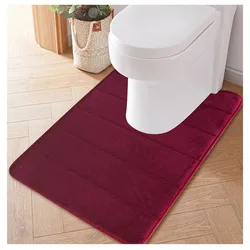 Alfombras absorbentes de agua en forma de U de rebote lento para el hogar, alfombrillas para baño, alfombrillas para cocina, alfombrillas para el suelo del inodoro, accesorios para el baño