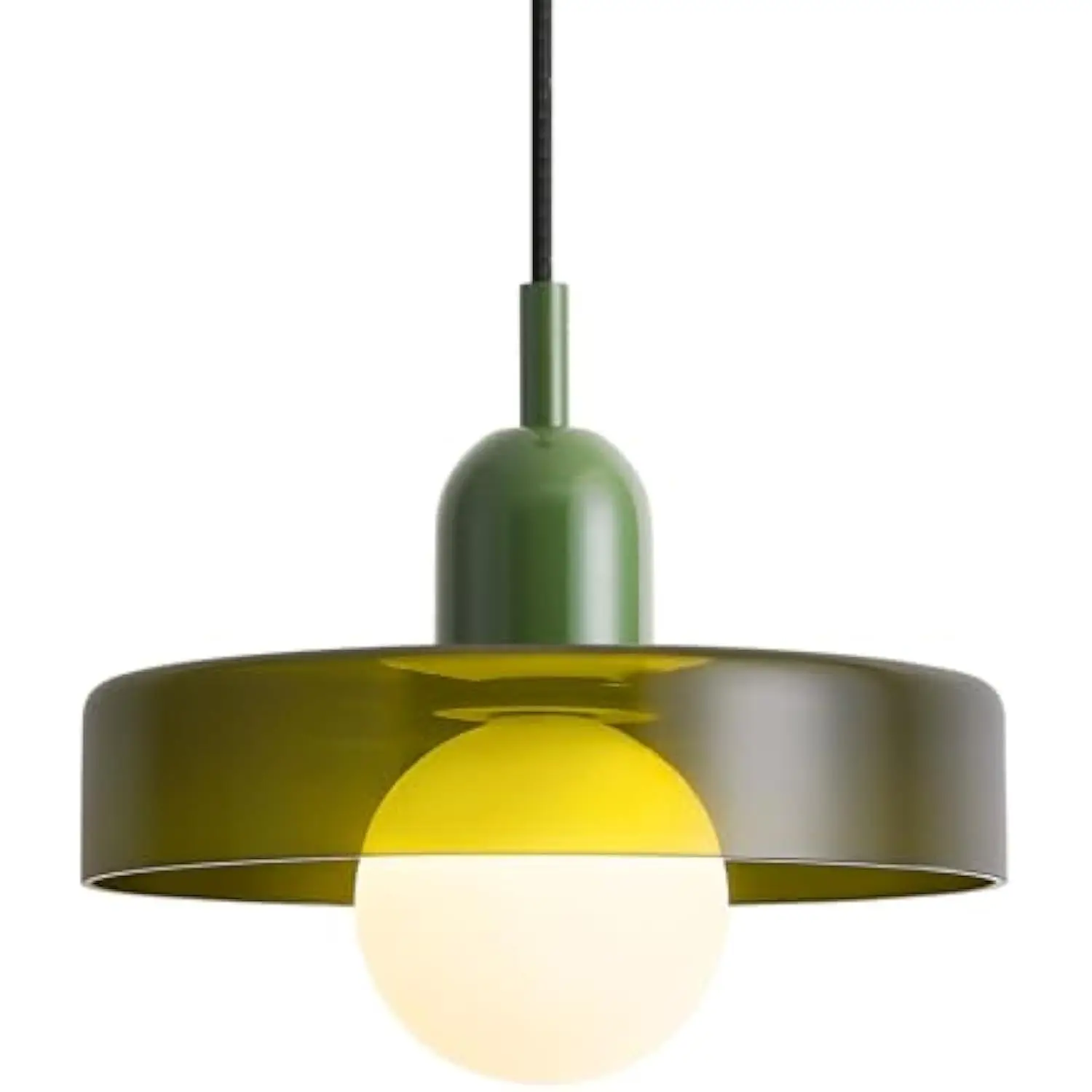 

Glass Pendant Light Vintage Hanging Light Fixture Green Light Mid Century Lamp for Kitchen Living Room Dining Room Hallway Gre