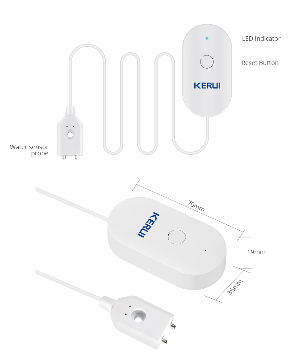 KERUI WL21 WiFi إنذار تسرب المياه مستشعر الفيضانات كاشف مستوى المياه الحياة الذكية APP مراقبة عن بعد تسرب إنذار السلامة الأمن #4
