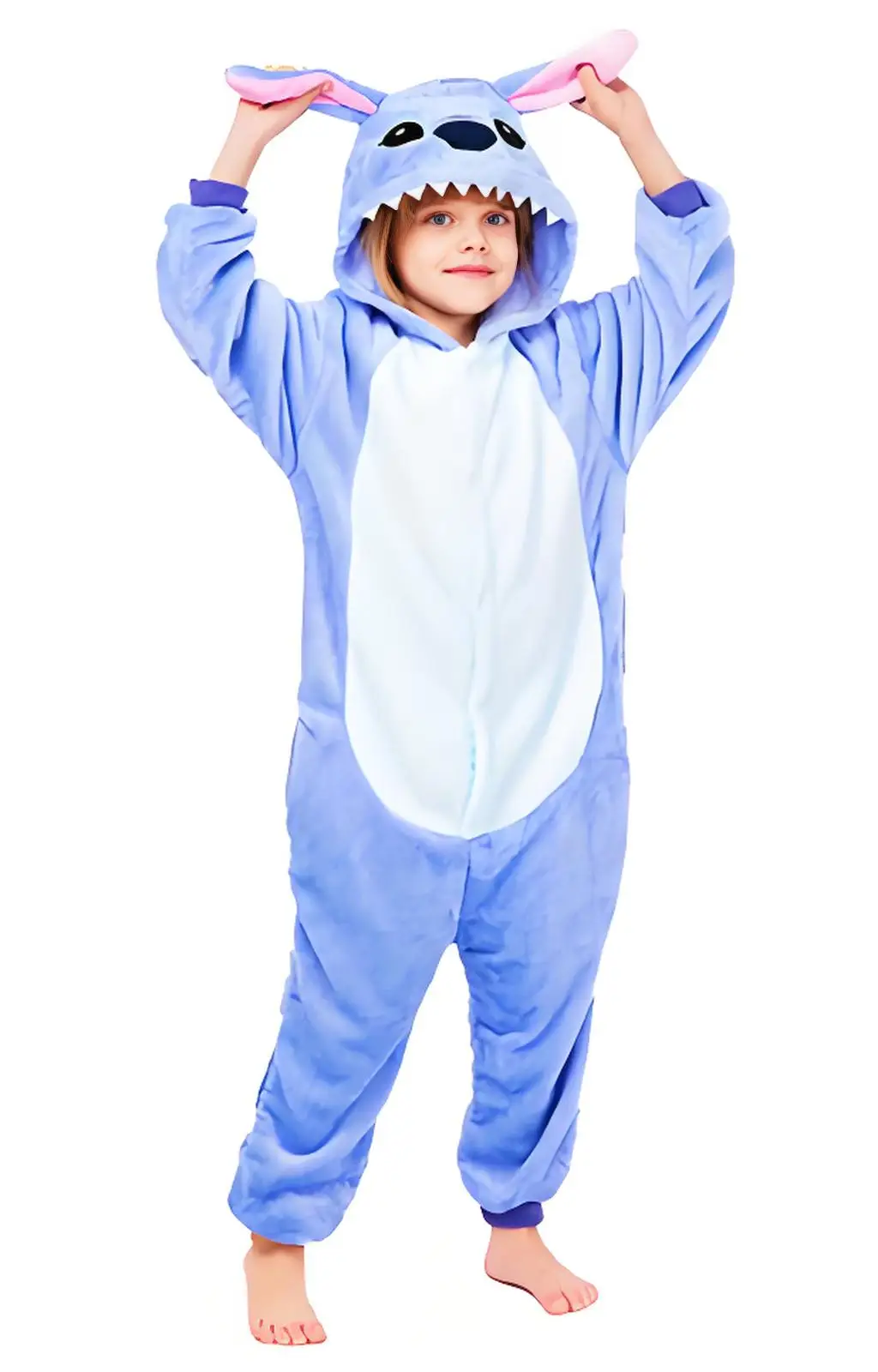 Stitch Anime Cosplay Costumes Kids Animal Cartoon Jumpsuit for Children Halloween Christmas Girls Boys Hooded Pajamas Onesies