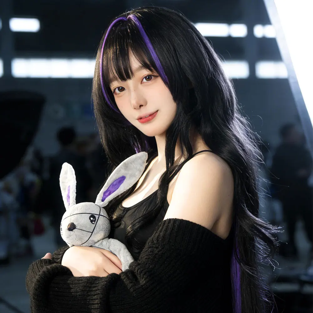 game-nikke-lebreil-wig-black-mixed-purple-long-hair-heat-resistant-wig-wig-cap-game-anime-cosplay-wig