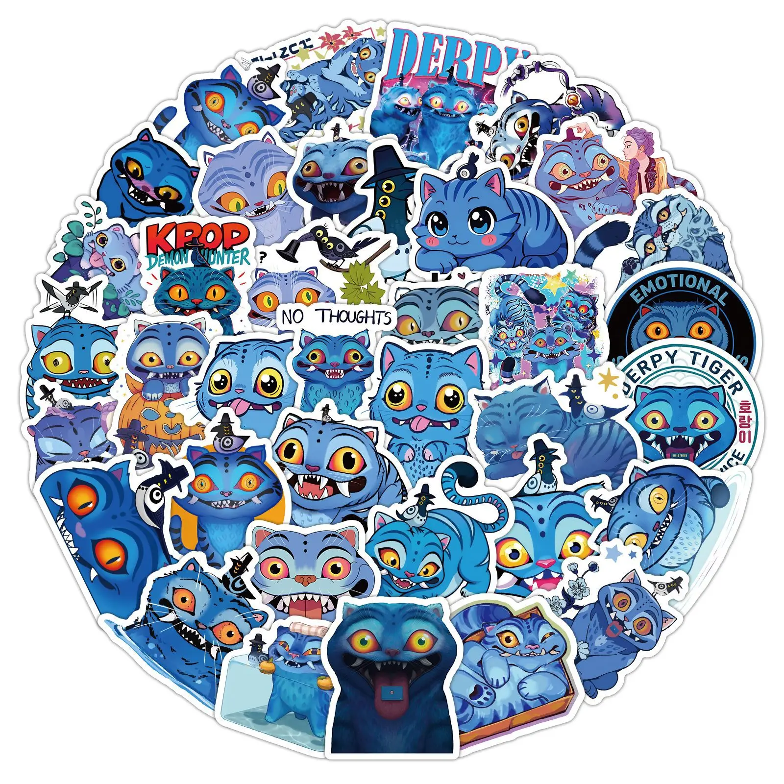 50 قطعة لطيف KPop شيطان الصيادين ملصقات Derpy النمر الشارات للهاتف المحمول حقيبة دفتر سكيت ملصقات مقاومة للماء #6