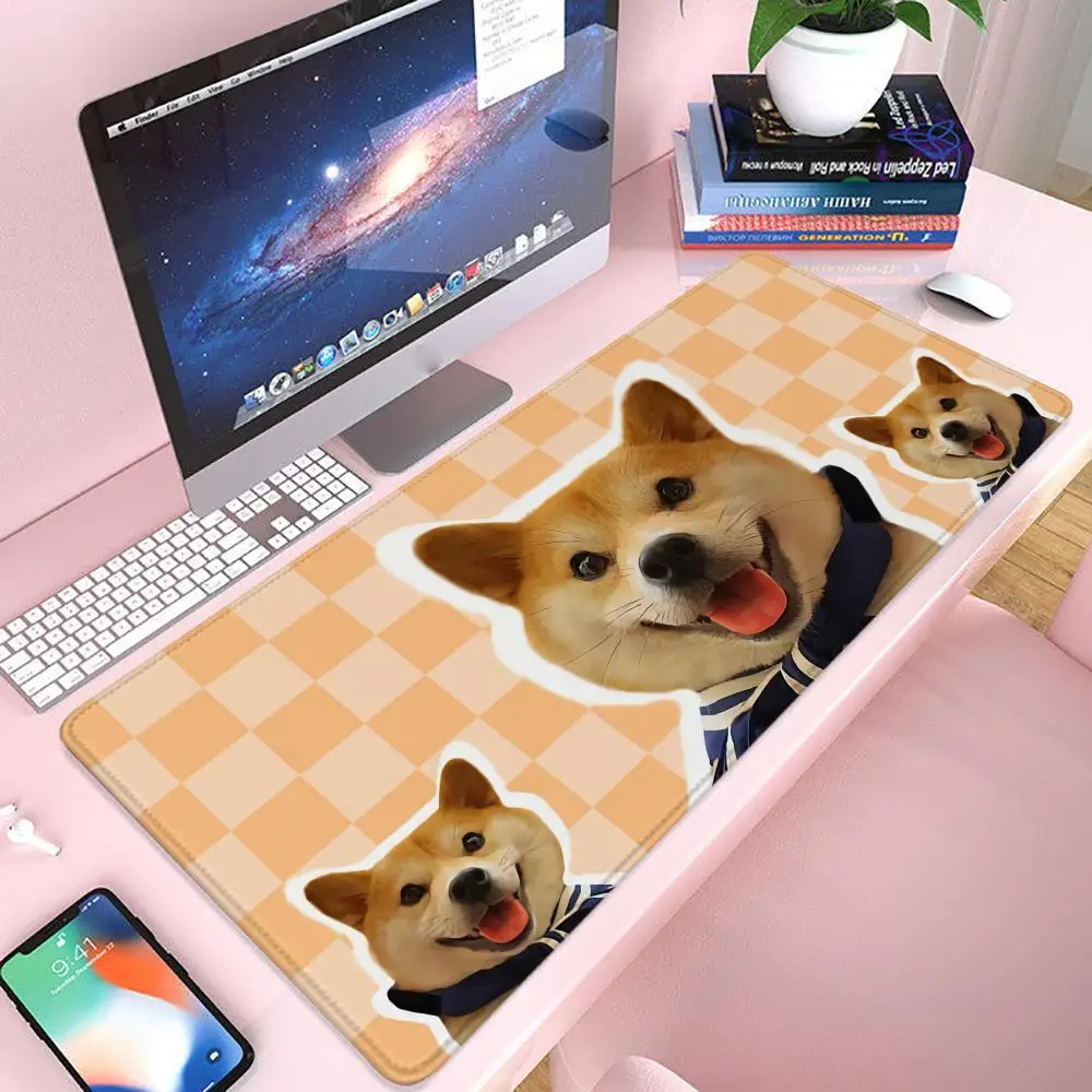 

Коврик для мыши Shiba Inu, игровой коврик для мыши 900 × 400, геймерский коврик для мыши Xxl, офисные аксессуары, длинный коврик для клавиатуры, коврик для компьютерного стола