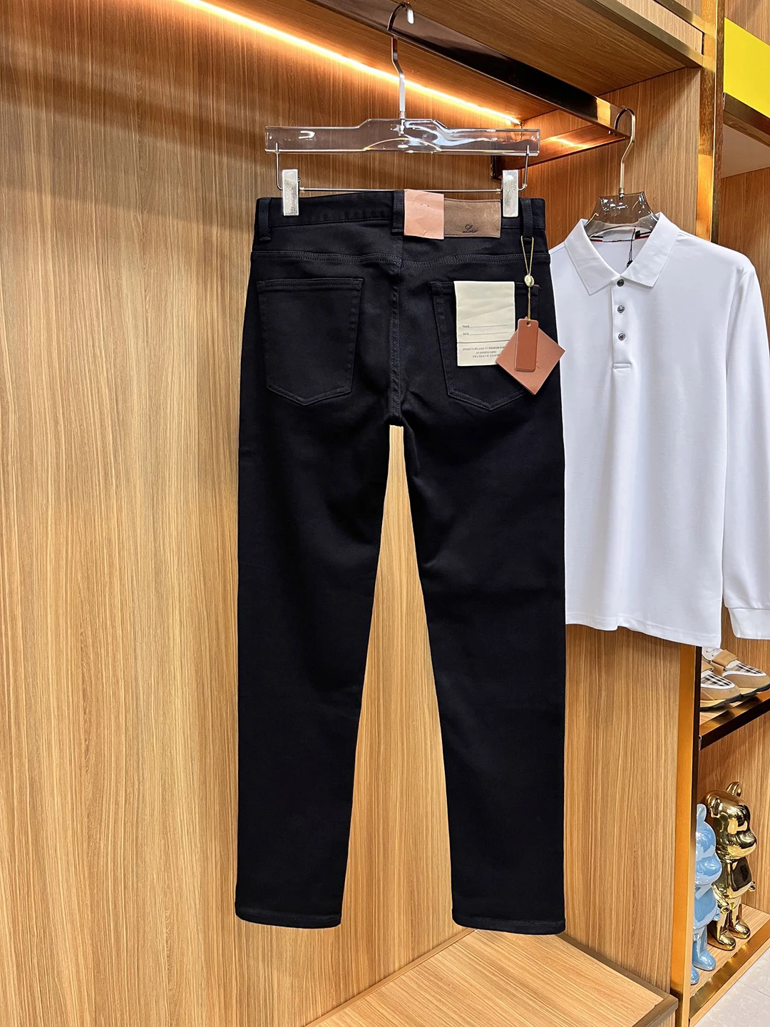 BLLIYOSS Light luxury Classic Casual Pants Jeans Men 2024 FW NEW Fashion Straight Leg pants Old Money Embroidery Smooth Elastic