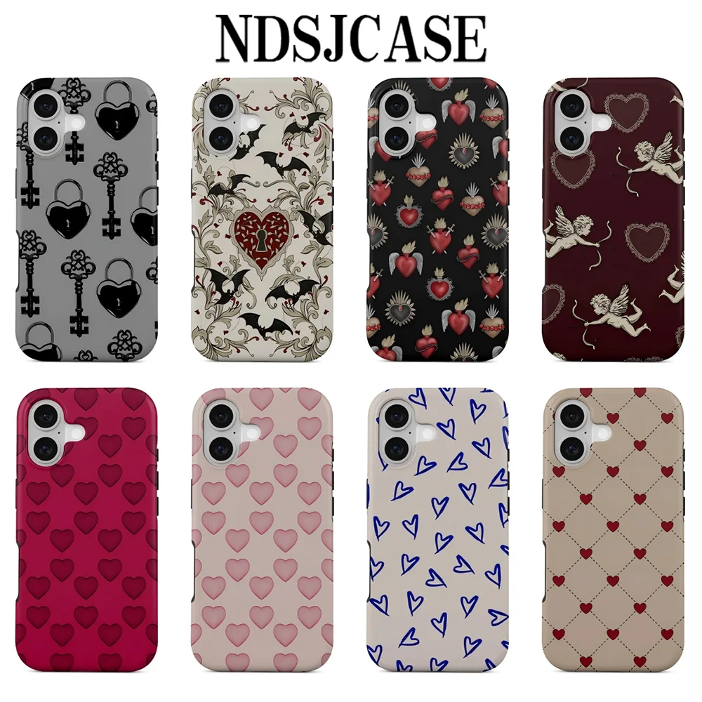 Luxuriöse Clmj Fashion Amor Handyhülle für iPhone 17 17e 16e 16 15 14 13 12 11 X XS XR Air Pro Max Plus – Doppellagige Rückabdeckung