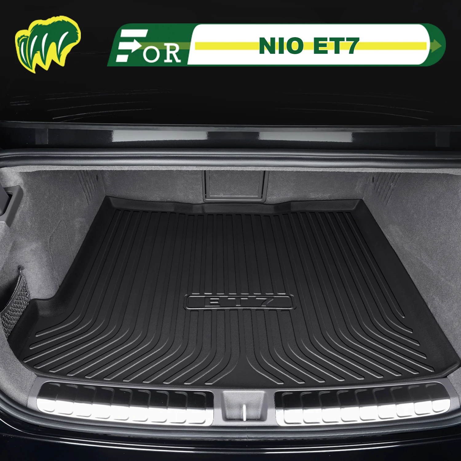 

Для NIO ET7 2020-2025 TPE индивидуальный коврик для багажника автомобиля всесезонный коврик для багажника 3D-образный коврик для багажника Защитный коврик для заднего багажника