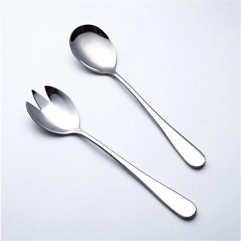 2-Piece Salad Spoon Fork Set, Stainless Steel Salad Servers, European Salad Serving Utensils