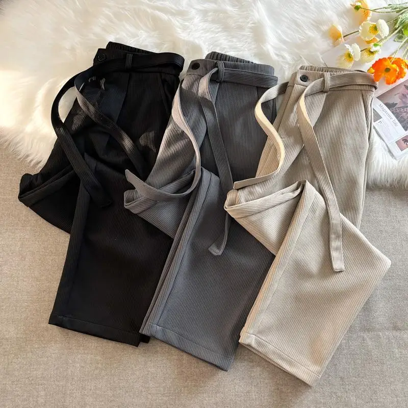 

Autumn Winter Large Size 300 Pou Men's Casual Pants Straight Leg Loose Fit Velvet Workwear Trousers Comfortable Breathable