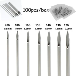 10-1000pcs Body Piercing Needle 10G 12G 14G 16G 18G 20G Steel Sterile Disposable Ear Nose Navel Nipple Lip Piercing Tool