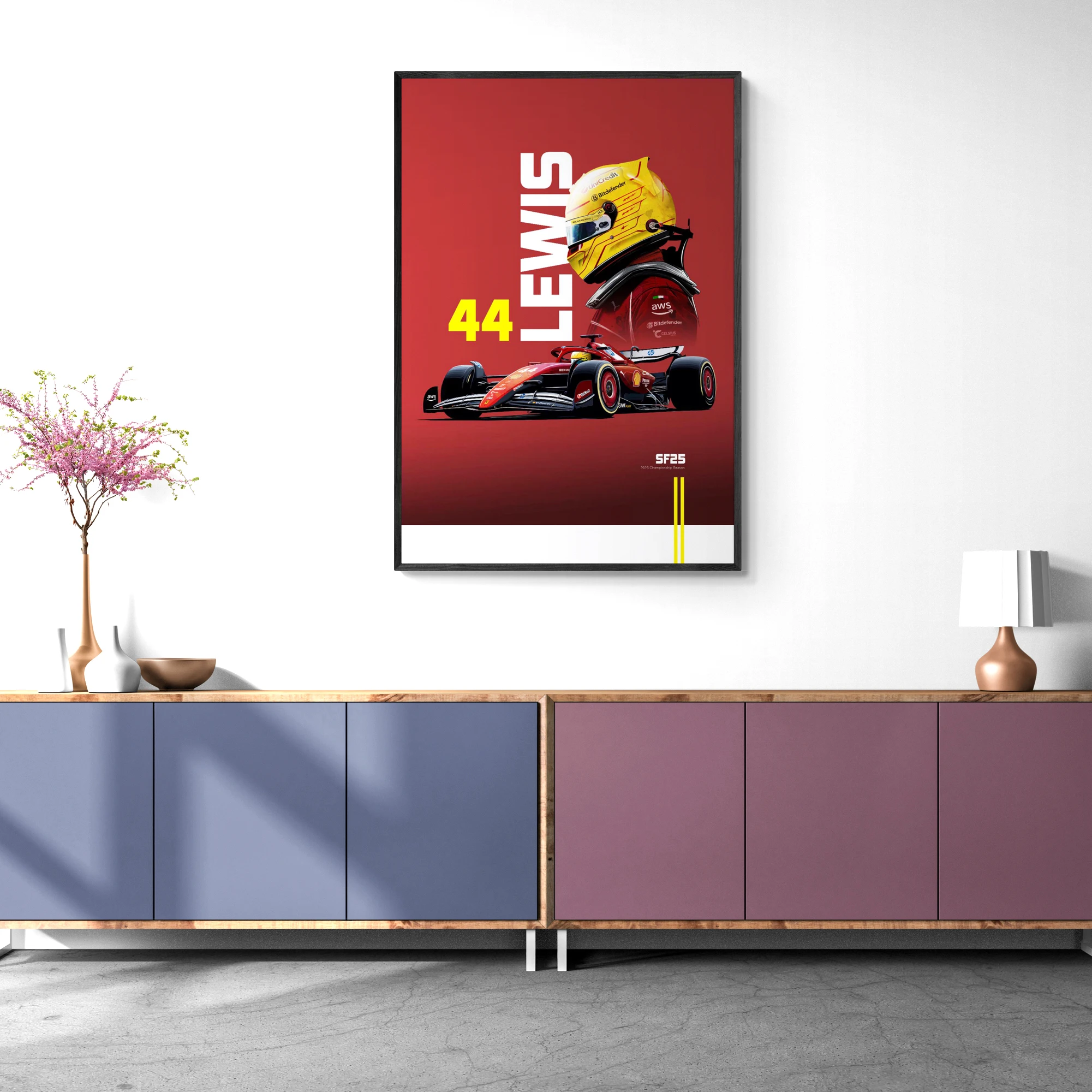 2025 Lewis Hamilton F1 SF25 Posters  Canvas Painting  Sport Car Prints Wall Art Pictures For Living Room Home Decoration