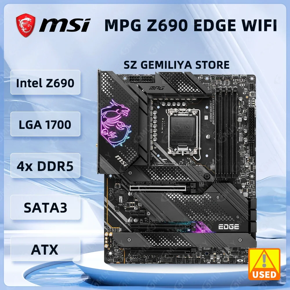 MSI Z690 마더보드 MPG Z690 EDGE WIFI DDR5 LGA 1700 지원 13900 14490 13700 14600 12400 14700K 13500 cpu ATX M.2 Wi-Fi 6