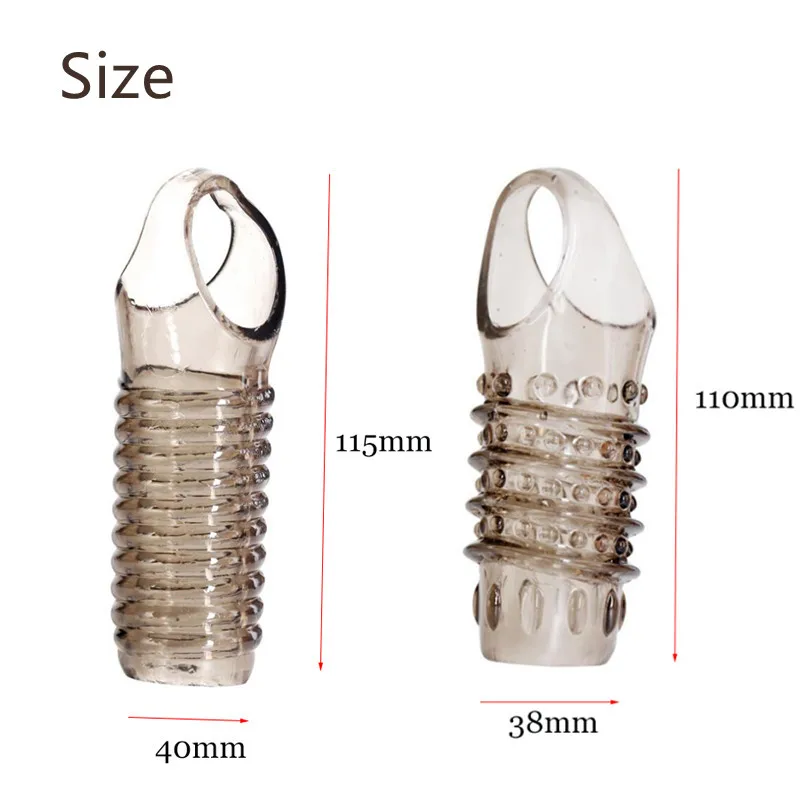 Penis Sleeve Delayed Ejaculation Cock Ring Penis Enlargement Flexible Glans Reusable Condom Silicone Sleeve Sex Toys For Men