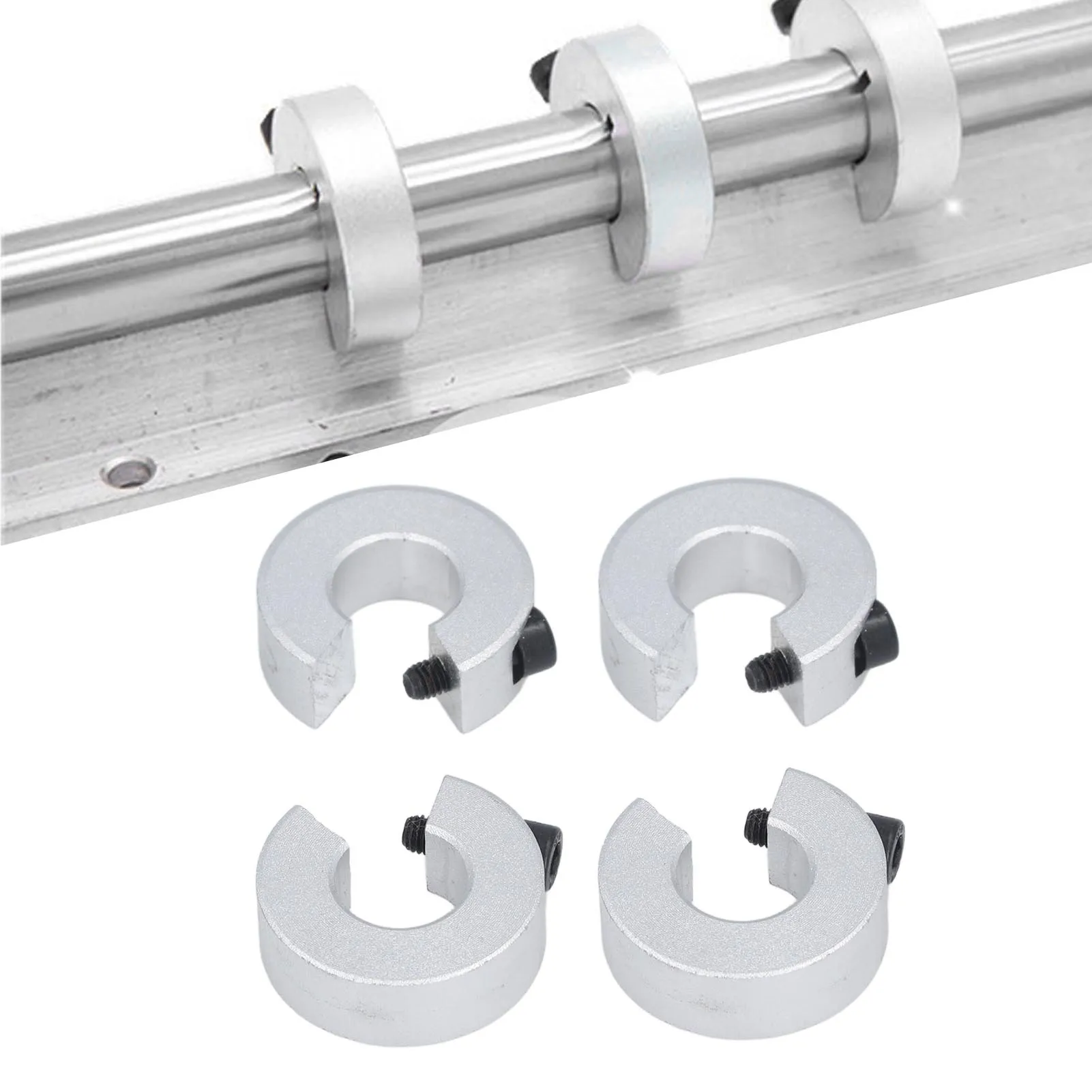 4pcs SBR16 M4 Linear Rail Stop Collars Aluminum Alloy Shaft Limit Fixing Rings CNC Parts Tool Linear Rail Shaft Stop Collars