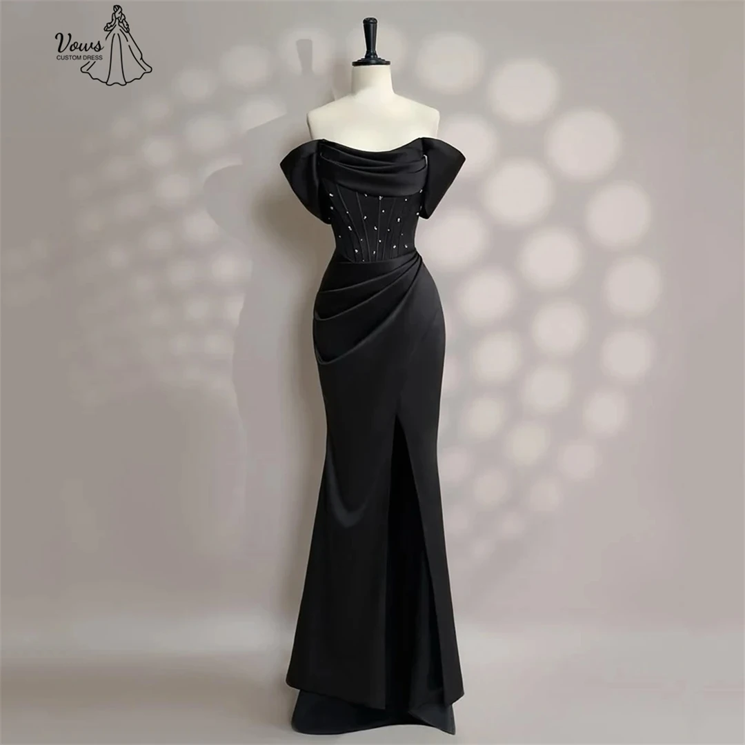 

Vows Off-shoulder Luxurious Party Dress Fishtail Skirt Robes De Cocktail Dresses for Special Occasions Custom Made Rhinestone