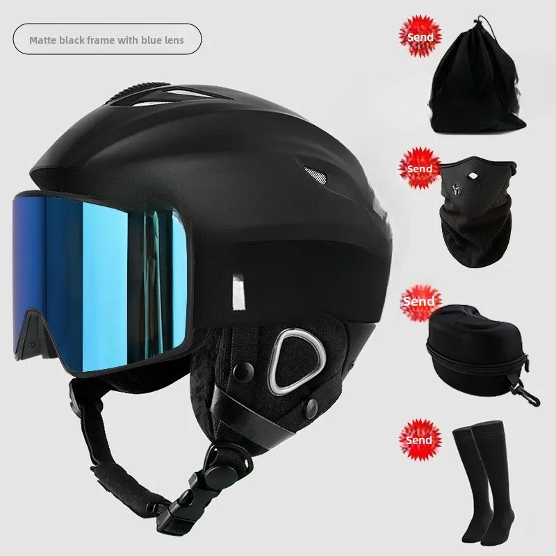 Professional Integrated Ski Helmet & Goggles - Complete Snowboard-Specific Protective Gear Set for Men & Women