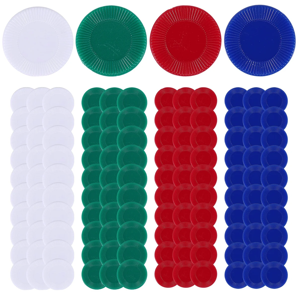 400 Pieces Plastic Poker Chips Game Chips 4 Colors Counter Card for Game Playing Counting Bingo Game Chips Card, 3