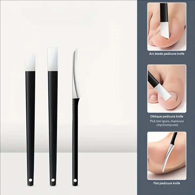 5 قطعة سكاكين أظافر جديدة رافع الكالس ماكينة حلاقة باديكير طقم السكاكين أدوات باديكير المهنية عدة مع صندوق تخزين الجلد الميت #4