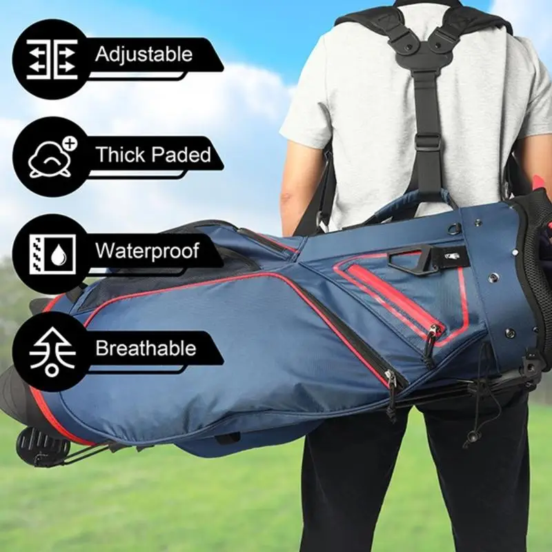 Ergonomischer Premium-Golftaschen-Schultergurt mit Polyesterstruktur, geeignet für bequemes Tragen und schnelle Installation – Detail 4