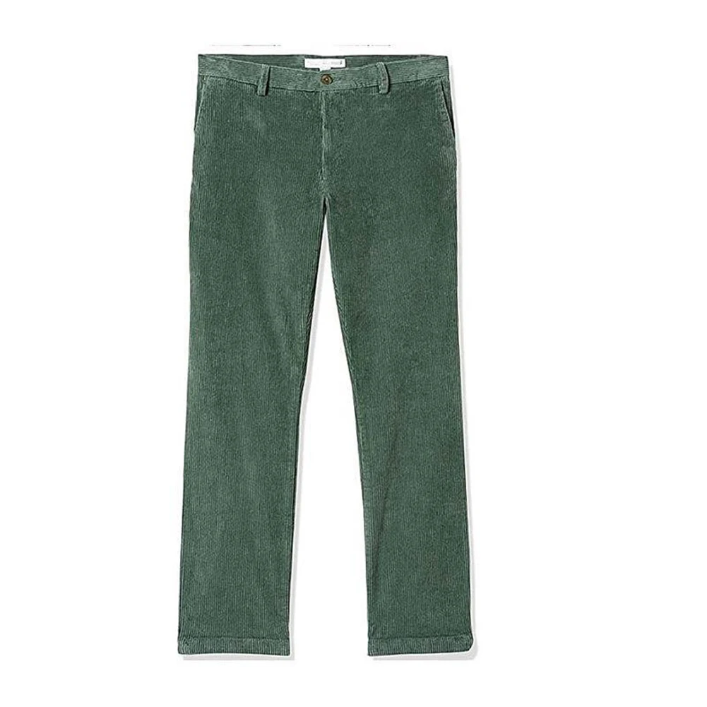 

Vintage Inspired Corduroy Trousers for Men Solid Color Pants with Fashionable Retro Look and Convenient Pocket Design