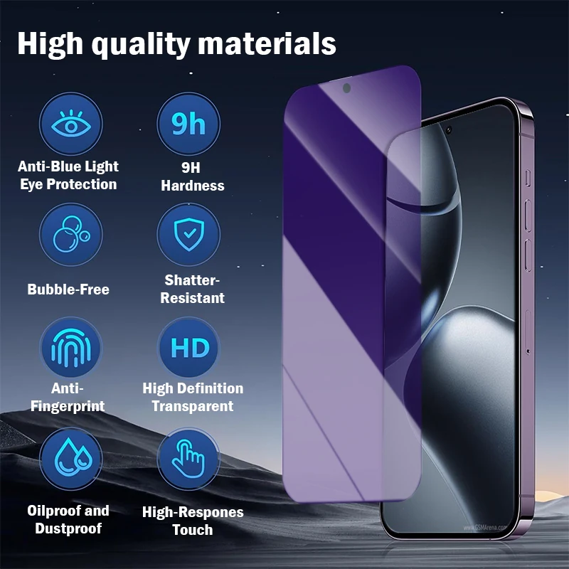샤오미 블루 라이트 방지 강화 유리 화면 보호대, 14T 14 13T 13 12T 12 11T 11 라이트, 포코 X6 X5 X4 GT X3 NFC 프로, 2-4 개