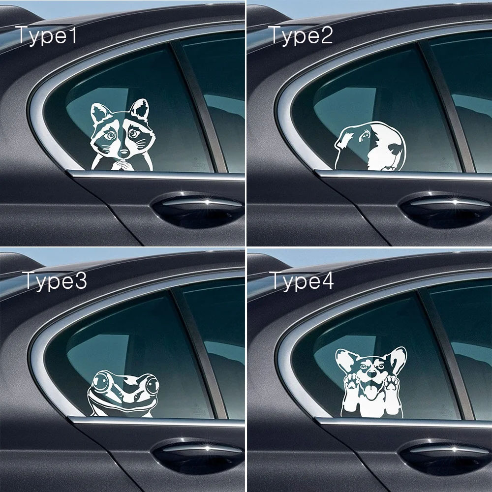 WIRESTER 6 inch Clear Vinyl Decal Sticker Decoration for Car Window Common Raccoon Pembroke Welsh Corgi Dog Guinea Pig Pond Frog