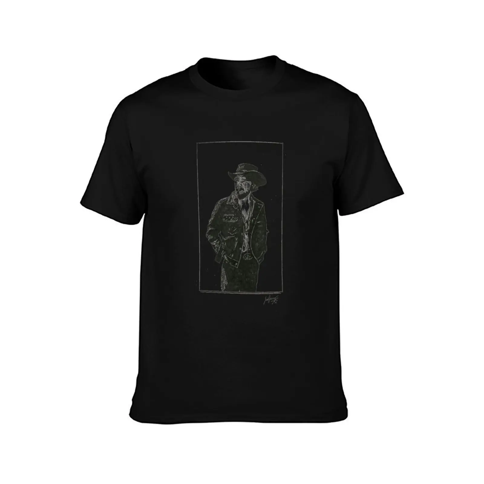 Colter Wall T-Shirt, Summer Casual Cotton Tee, Oversized Streetwear Tops, Vintage Graphic Print, Loose Fit Short Sleeve