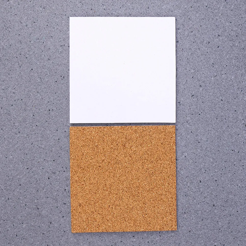 40Pcs Self-Adhesive Cork Coasters Natural Wood Squares Writeable Elegant Surface Heat Insulating Anti-Slip Backing for DIY