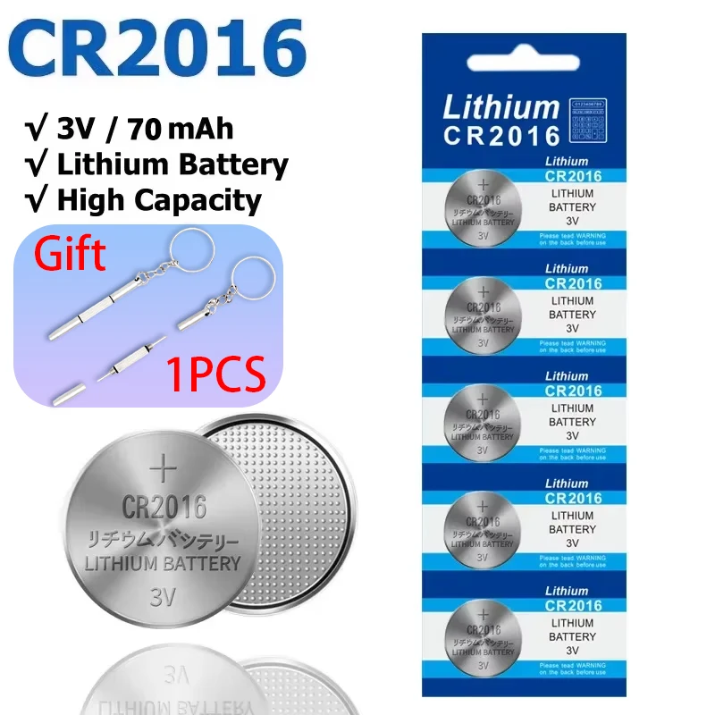 CR2016 Bluetooth Battery 3V Lithium Button Cell Batteries CR2016 BR2016 DL2016 LM2016 Coin Cells for Watch Electronic Scale RC