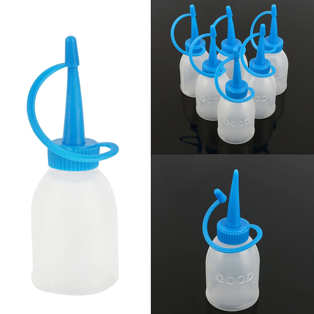 6Pcs/bag 30ml Industrial Glue Dispenser Bottle Empty Squeeze Bottle with Jet Tip for Adhesive Gel Oil