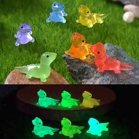 6PCS Mini Lizards Glow At Dark Lizard Vivarium DIY Accessories Mimiature Figurines Fairy Garden Decoration Kawaii Animals