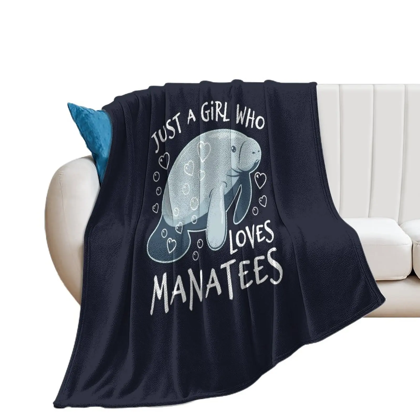 Just A Girl Who Loves Manatees - Cute Manatee Throw Blanket blankets ands Decorative Throw Polar Winter beds Blankets