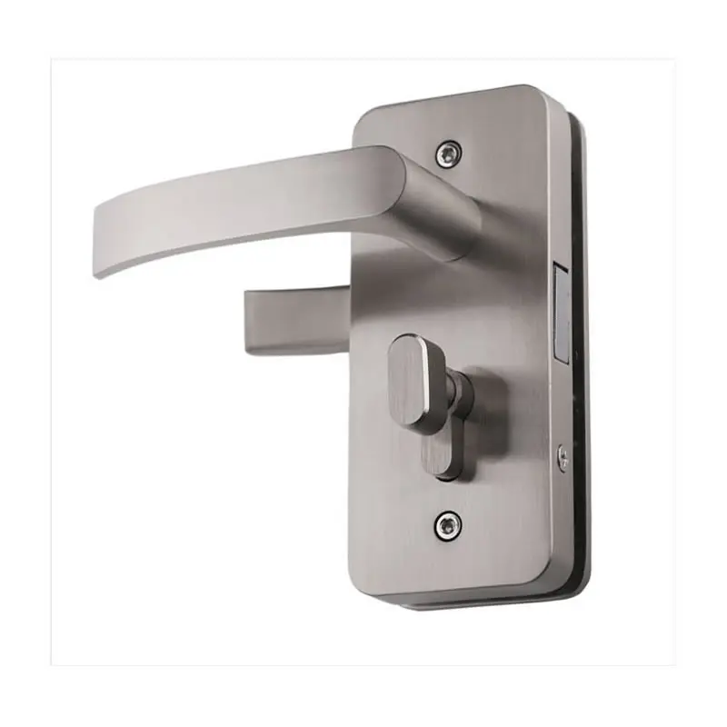 Stainless steel frameless glass door handle lock for glass 10-12mm Office high partition door lock beautiful easy to install