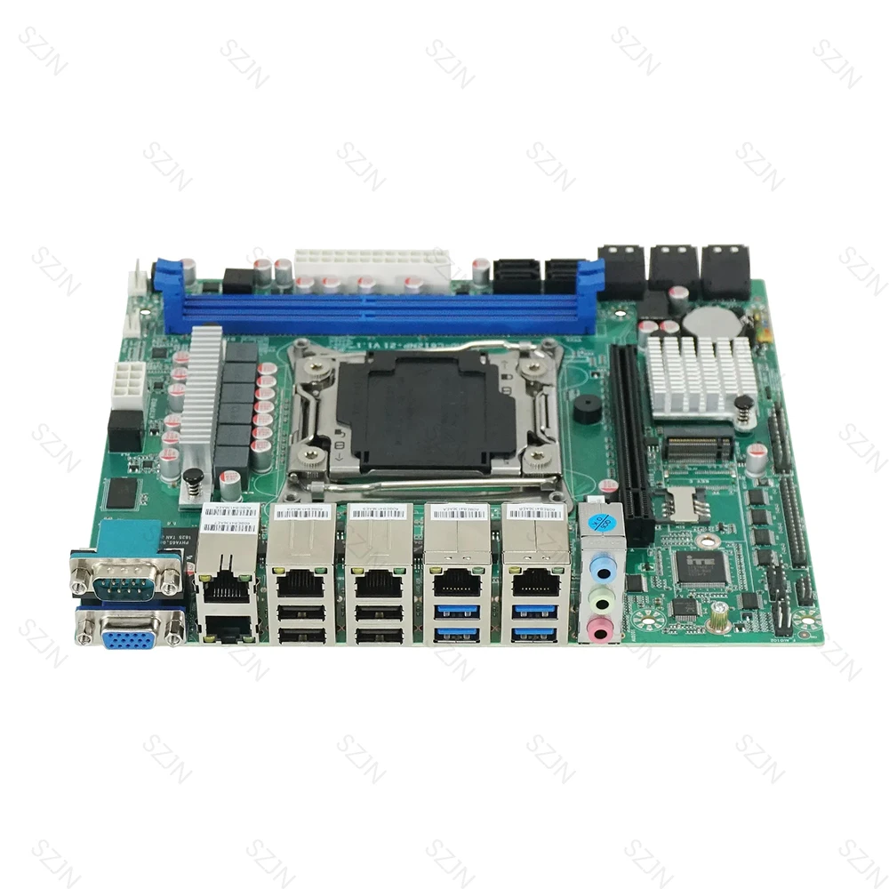 X99 Nas Motherboard Combo with 8 SATA To 8 SATA Cable 1M LGA2011-3 for NAS Router Sever 6x2.5GbE I226