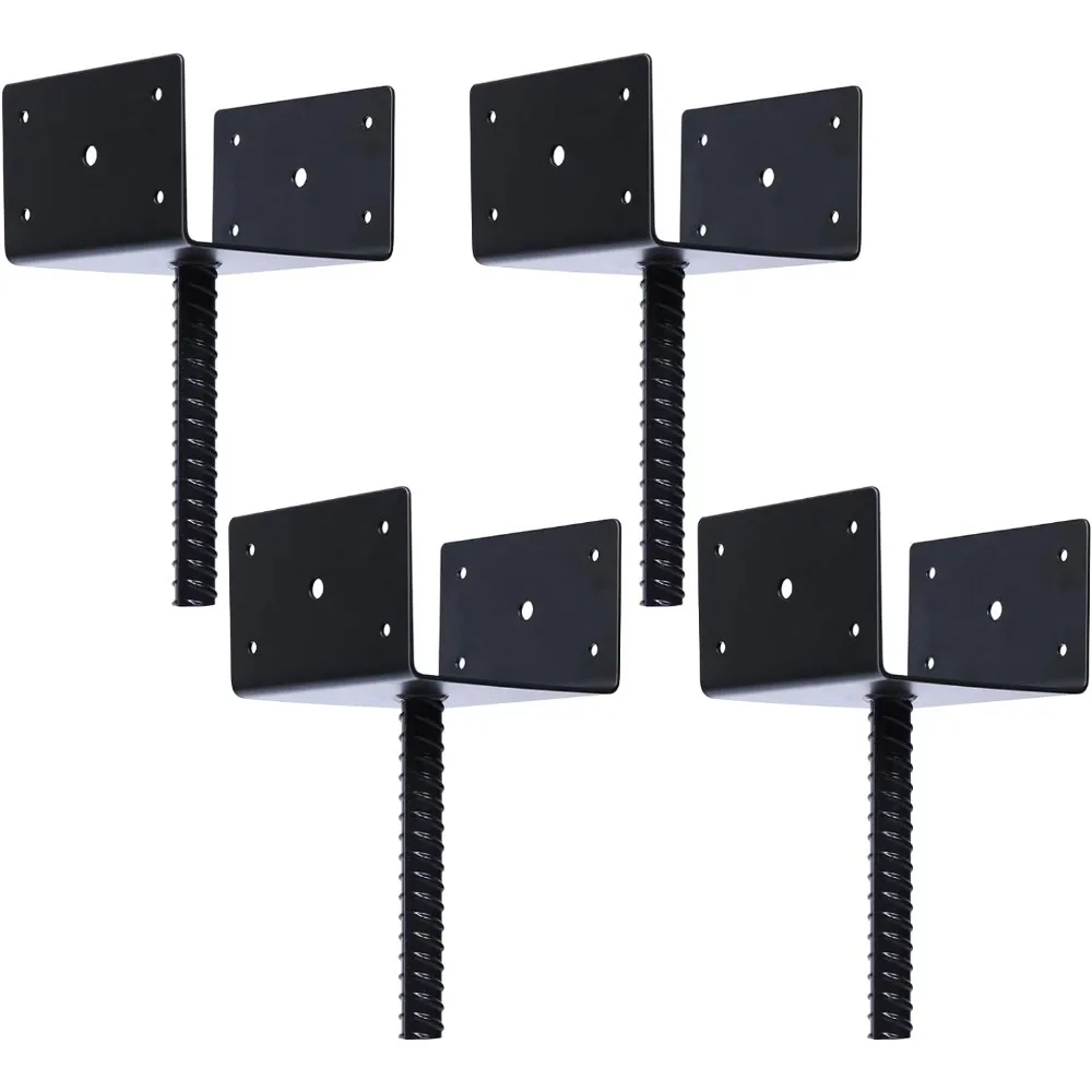 

Set of 4 U-Shaped Holders for 6X6 Inch Concrete Fence Posts, Ideal for Anchoring Pergola Brackets