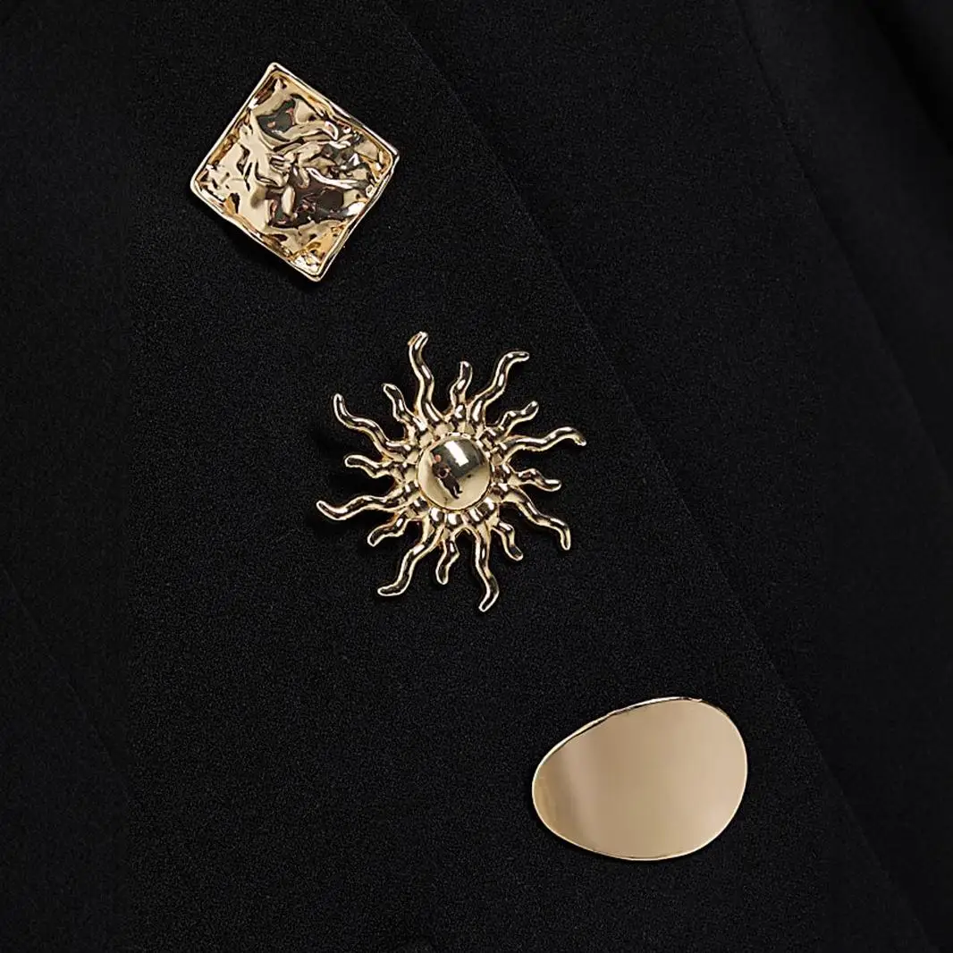 Ele Vita alta Colore puro Svel Set Gilet Pantaloni casual con gambe per donna Tendenza autunno di metà anno