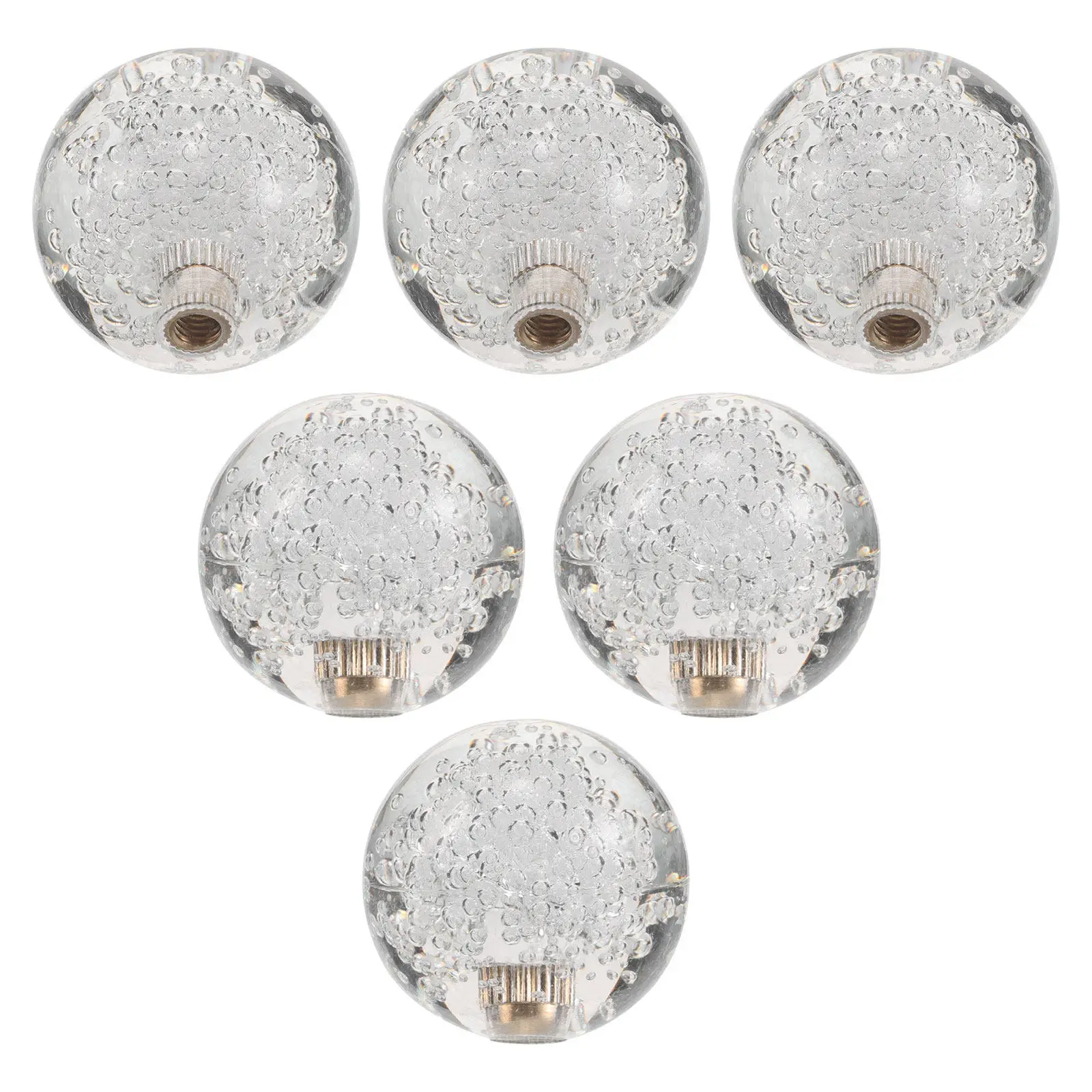 6Pcs 40Mm Crystal Joystick Ball Top Transparent Bubble Style Game Stick Head Replacement for Claw Machines Fighting Games Gaming