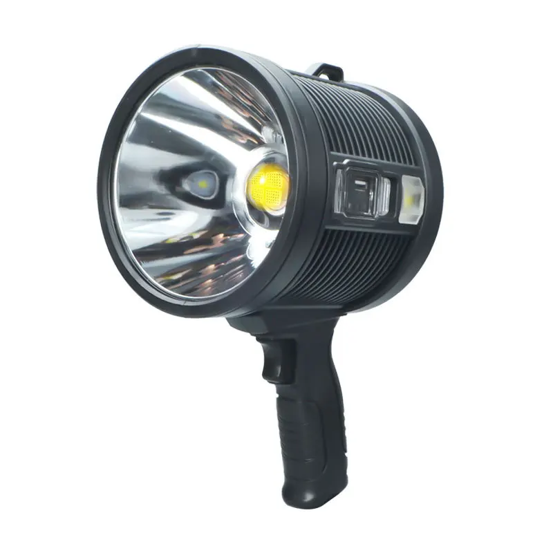 Handheld searchlight solar charging side light LED glare portable light patrol fishing camping light