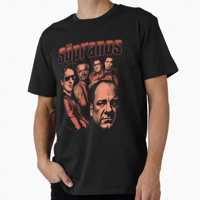 

Bootleg Sopranos Vintage Crime Movie Gift t shirt Men's 100% cotton O-Neck Short Sleeve Graphic clothes All size tee S-6XL