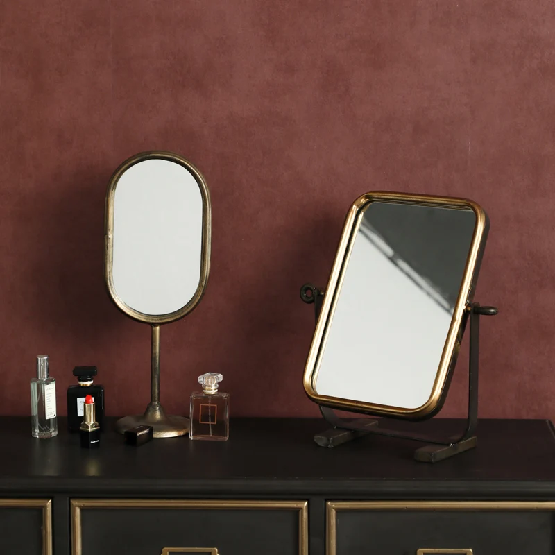 Handheld Selfie Vanity Makeup Decorative Mirror Table Vintage Decorative Mirror Aesthetic Deco Chambre Home Decoration YX50DM